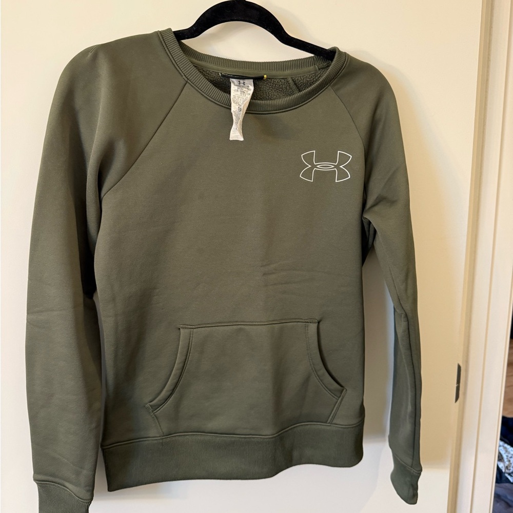 Under Armour Women's Olive Green Sweatshirt with Pocket